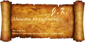 Jánoska Krisztofer névjegykártya